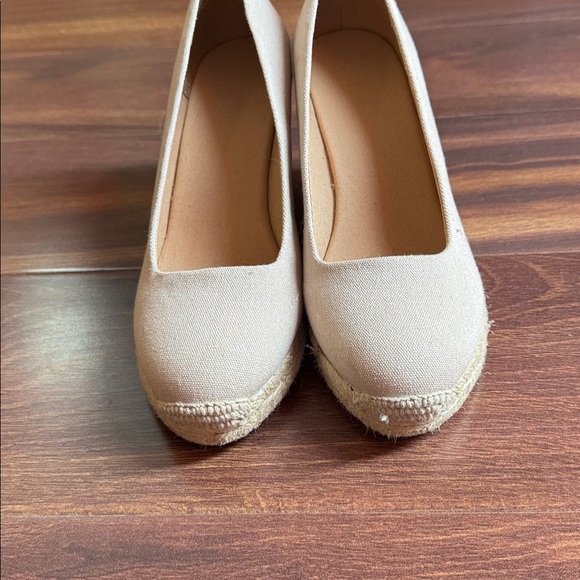 J. Crew Factory Cream Espadrille Shoes Size 8 - Picture 3 of 10